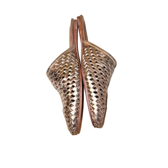 Nordstrom Jeffrey Campbell DASHI gold woven slides WOMEn’s shoes size 6 - Picture 13 of 16